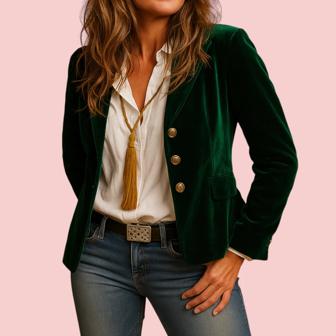 Dames Blazer – Fluweel & Klassieke Revers