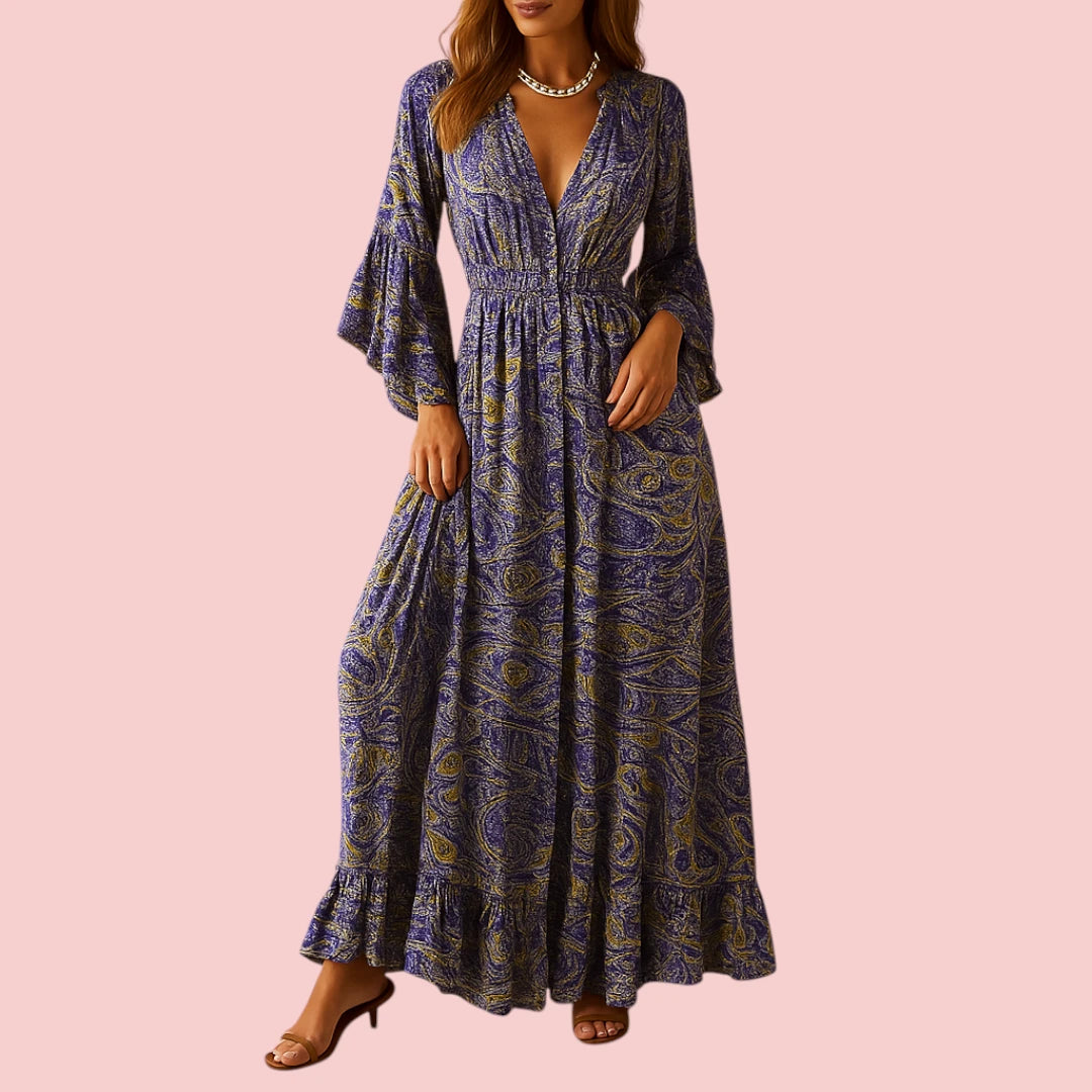 Dames Boho-jurk Lange Jurk Met Stijlvolle Pasvorm En Bohemian Details Voor Festivals En Casual
