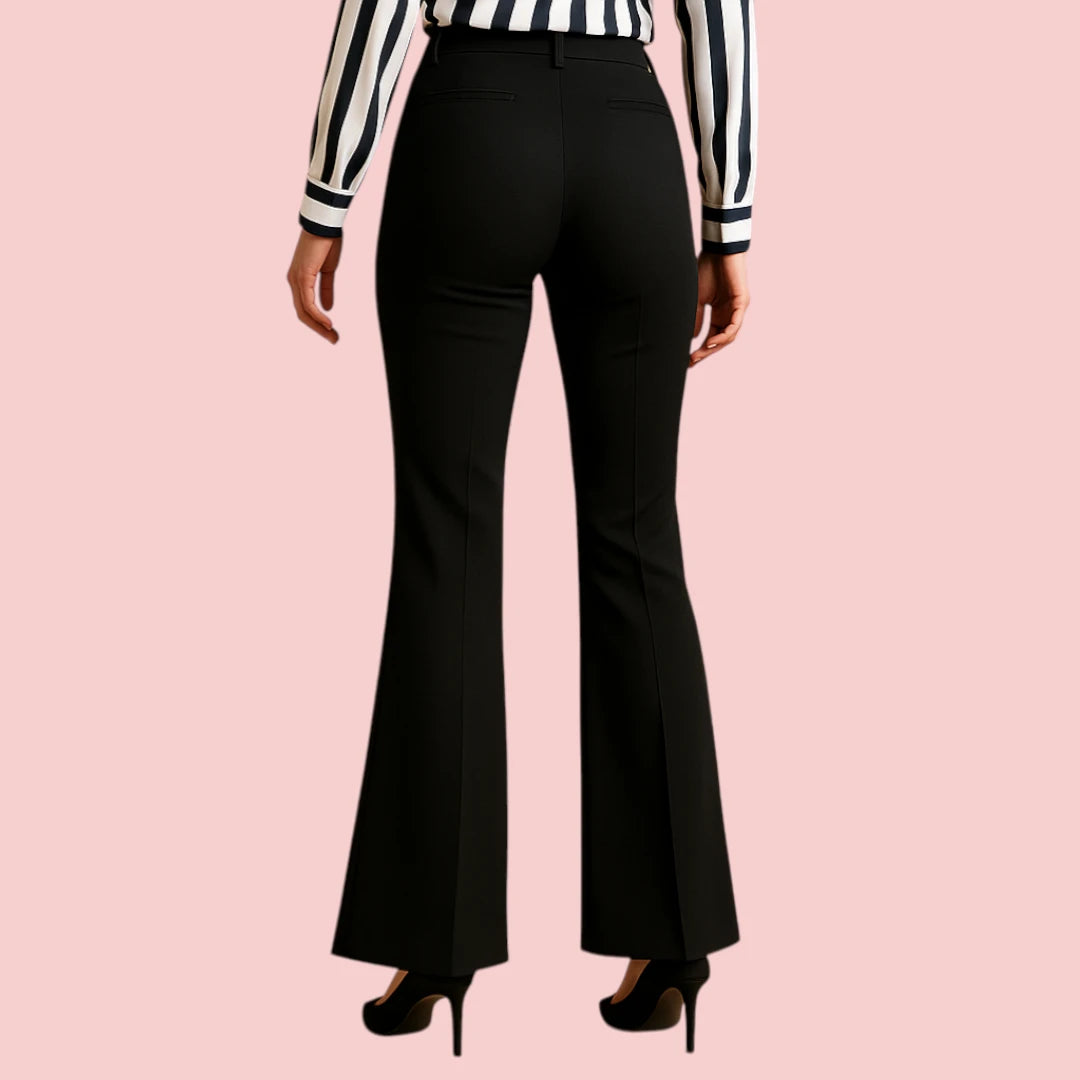 Dames Flared Broek – Hoge Taille met Wijde Pijpen
