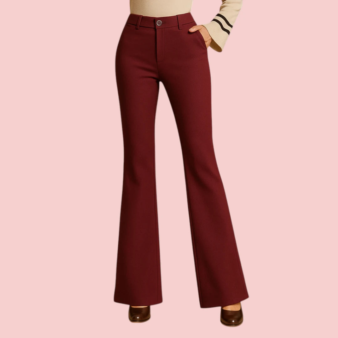 Dames Flared Broek – Hoge Taille met Wijde Pijpen