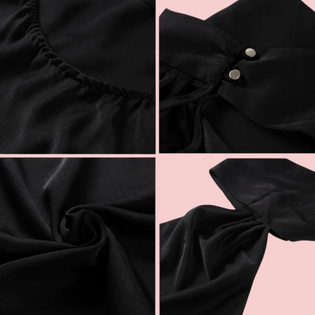 Dames Galajurk – Satijnen Lange Jurk met Open Rug