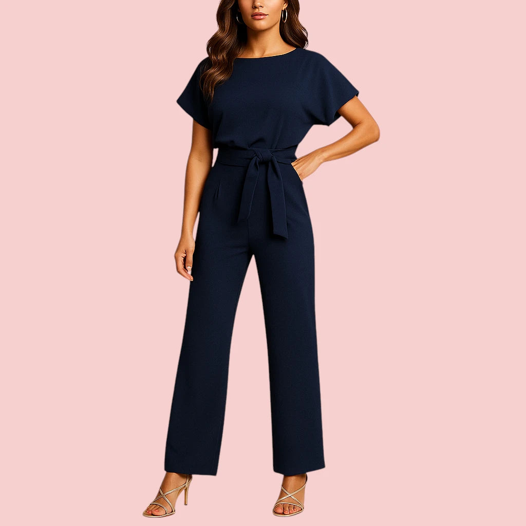 Dames Jumpsuit – Vlindermouw & Wijde Pijpen voor Verfijnde Elegantie