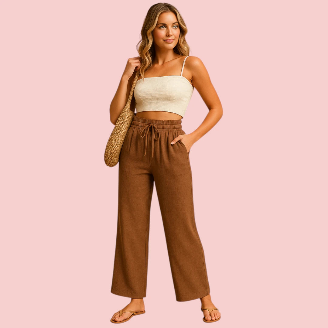 Dames Loungebroek – Hoge Taille en Oversized Pijpen