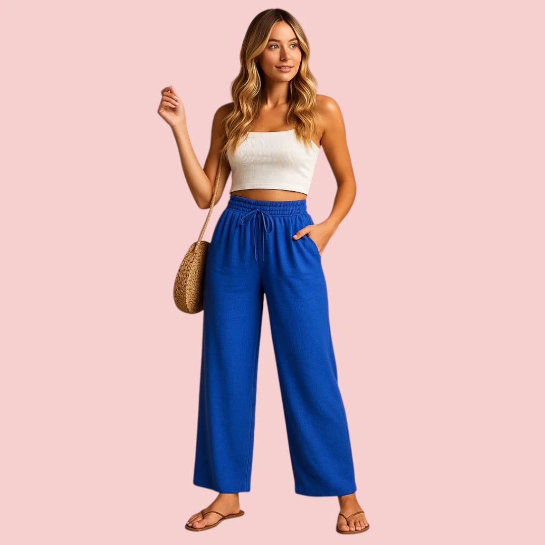 Dames Loungebroek – Hoge Taille en Oversized Pijpen