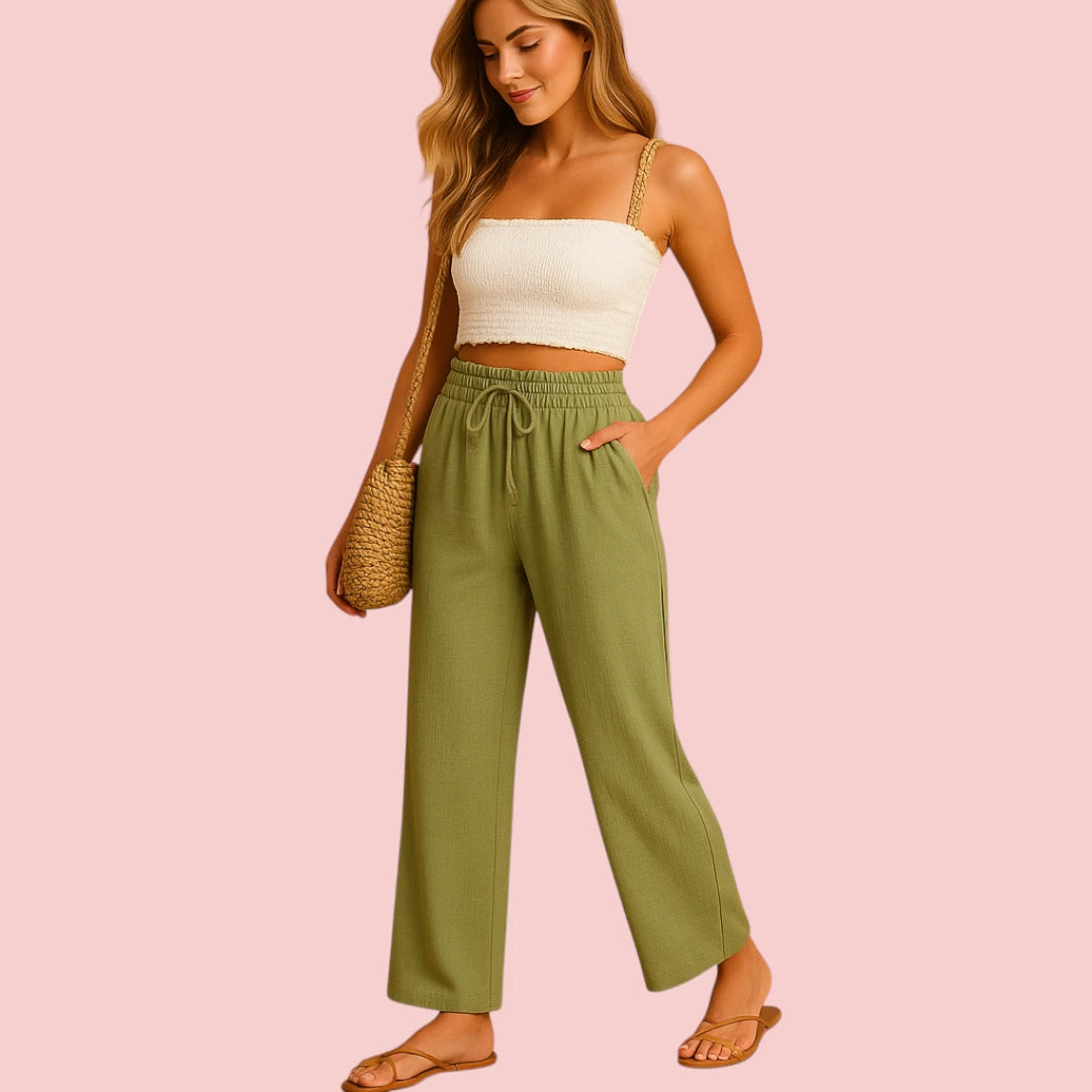 Dames Loungebroek – Hoge Taille en Oversized Pijpen