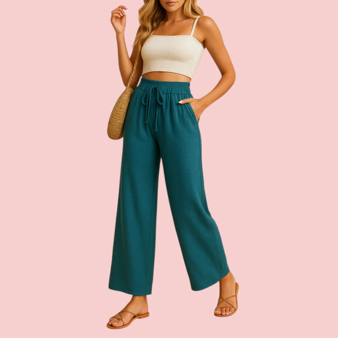 Dames Loungebroek – Hoge Taille en Oversized Pijpen