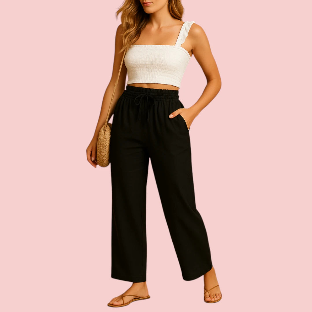 Dames Loungebroek – Hoge Taille en Oversized Pijpen