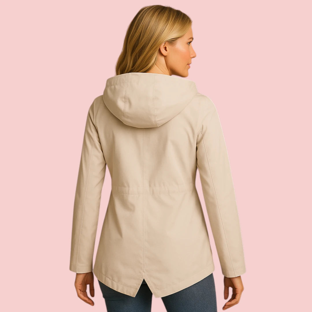 Dames Regenjas – Lange waterafstotende jas met capuchon en ritssluiting voor optimale bescherming