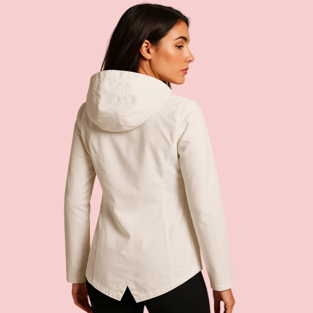 Dames Regenjas – Lange waterafstotende jas met capuchon en ritssluiting voor optimale bescherming