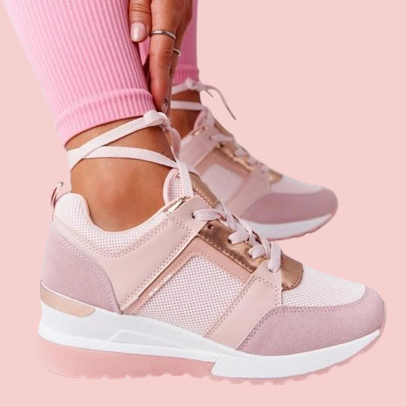 Dames Sneakers – Verhoogde Zool en Ademend Ontwerp voor Comfort tijdens Dagelijks Gebruik