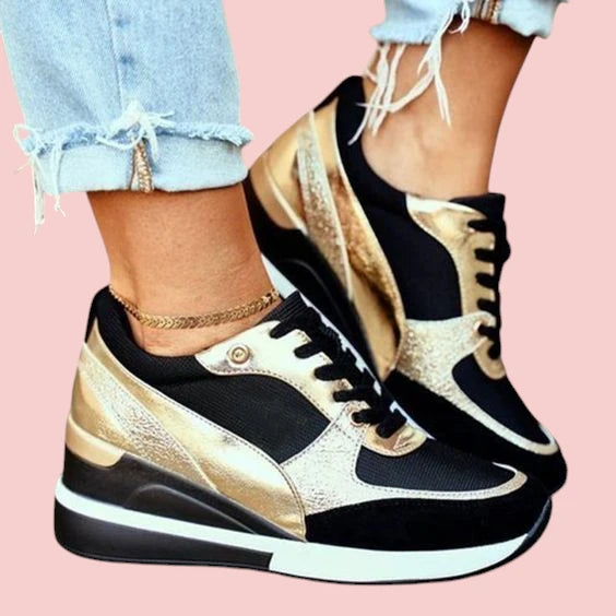 Dames Sneakers – Verhoogde Zool en Ademend Ontwerp voor Comfort tijdens Dagelijks Gebruik