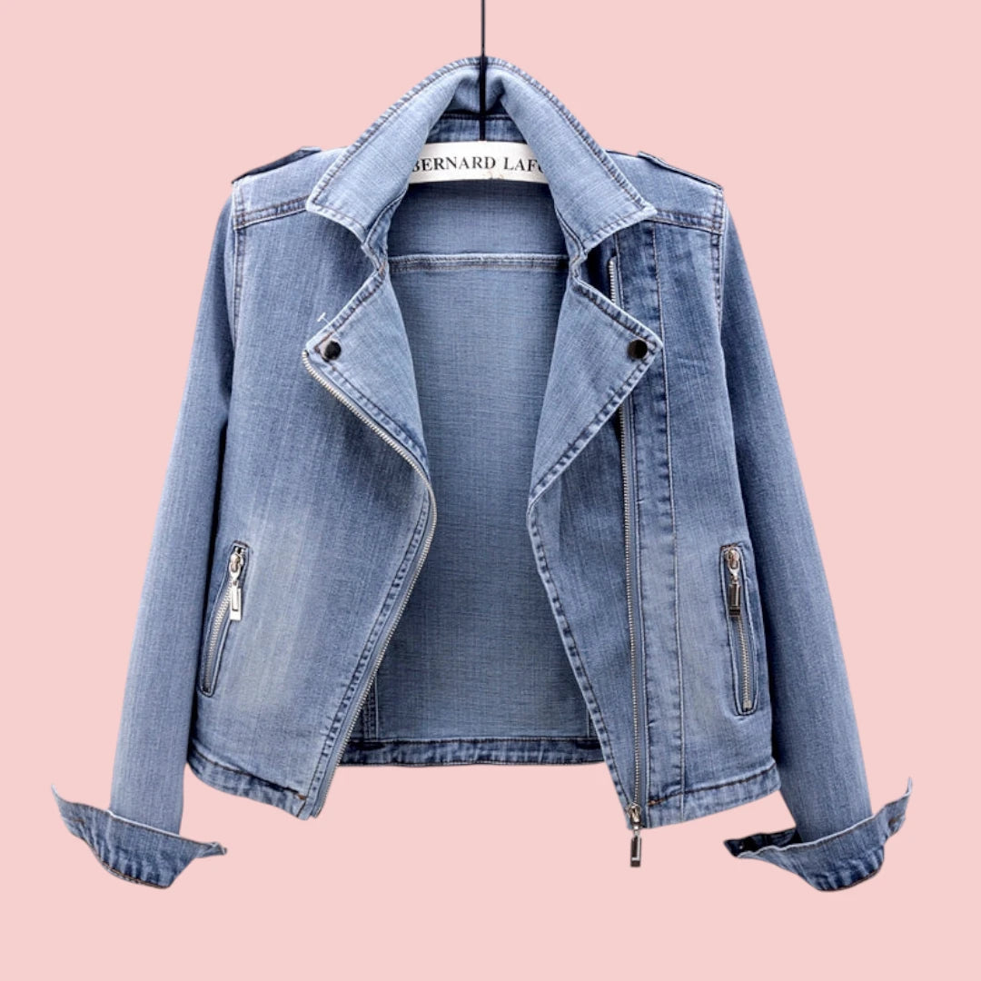 Dames Spijkerjasje Gewassen Denim Lichtgewicht Casual Jas