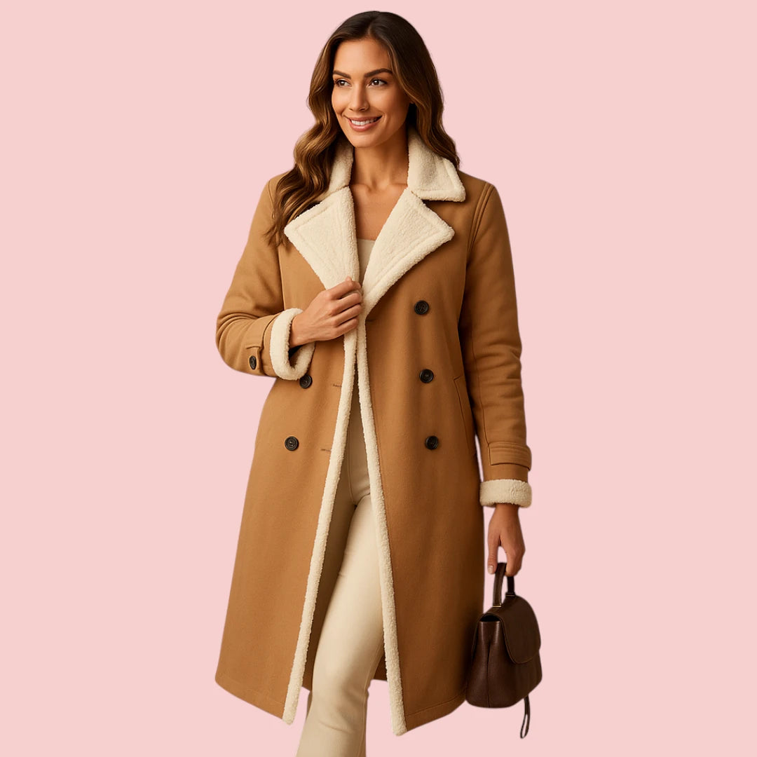 Dames Winterjas – Lange Kasjmier Jas met Klassieke Reverskraag