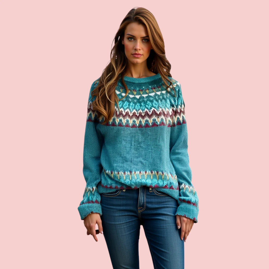 Dames trui Warme wintertrui in Noorse stijl, gebreid en comfortabel voor koude dagen