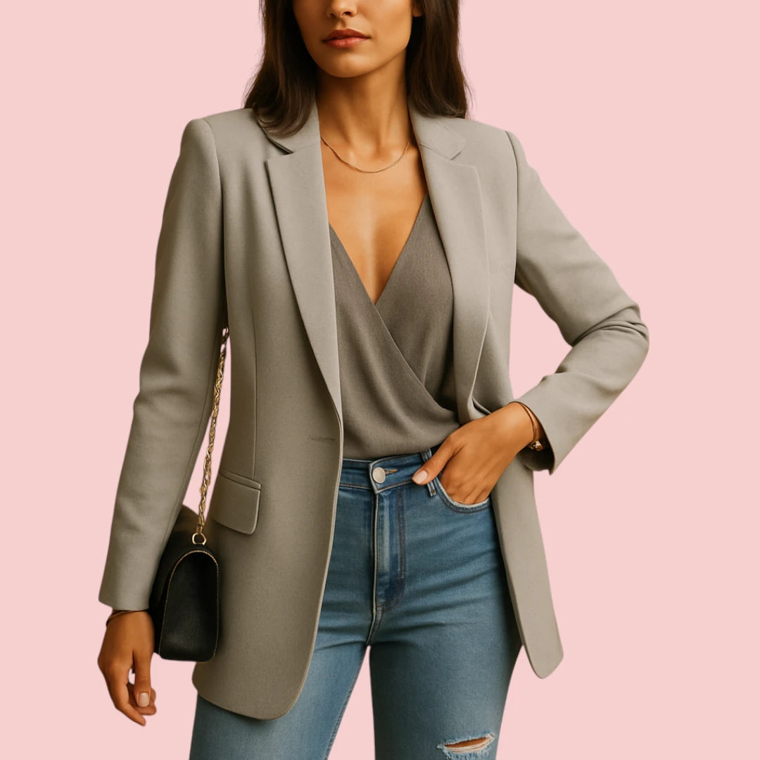 Dames Blazer – Getailleerde Pasvorm & Reverskraag