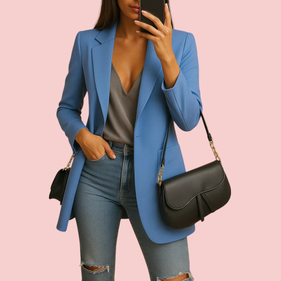 Dames Blazer – Getailleerde Pasvorm & Reverskraag