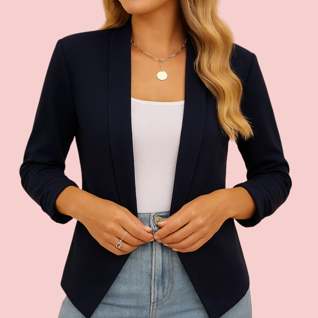Dames Blazer – Open Reversmodel voor Casual & Nette Combinaties