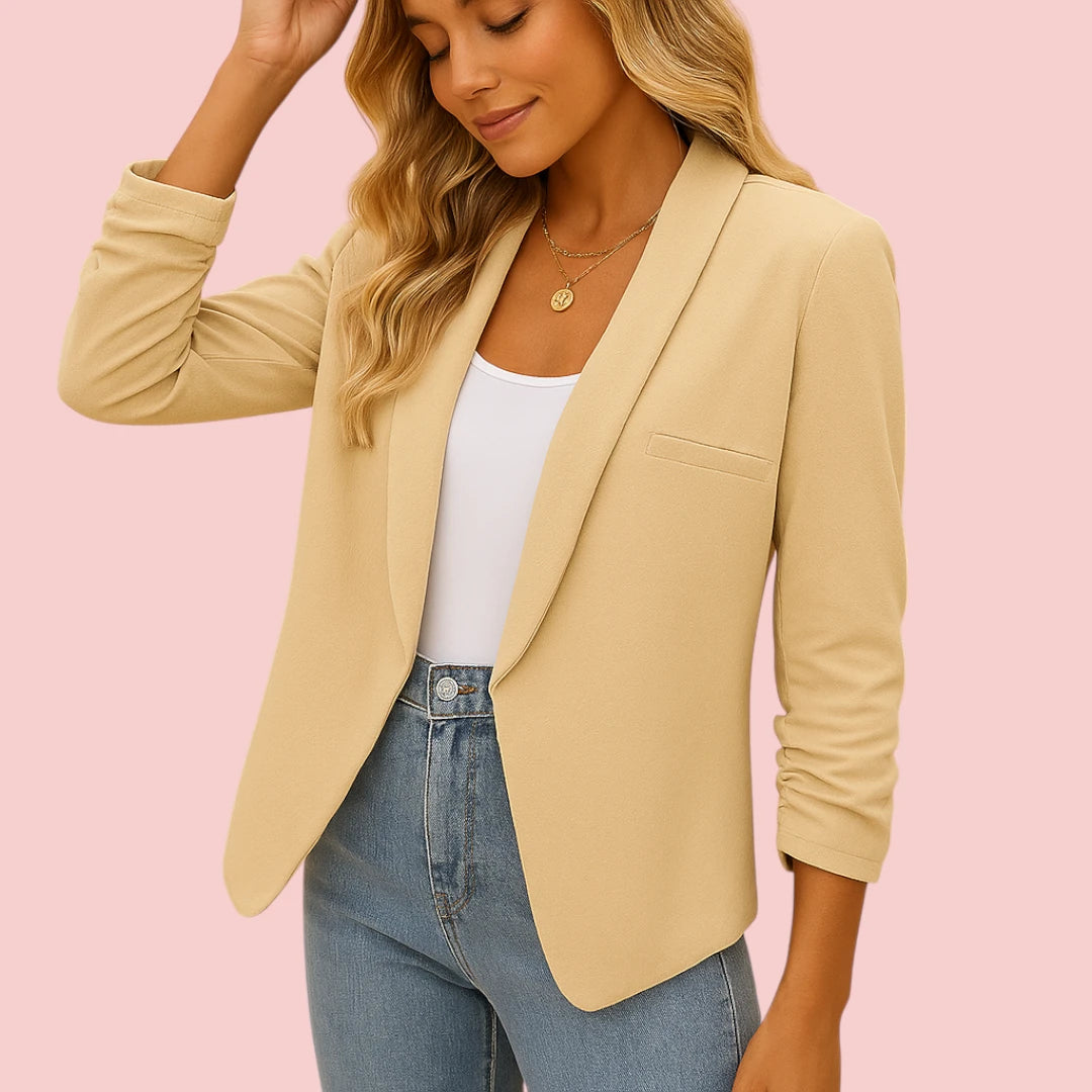 Dames Blazer – Open Reversmodel voor Casual & Nette Combinaties