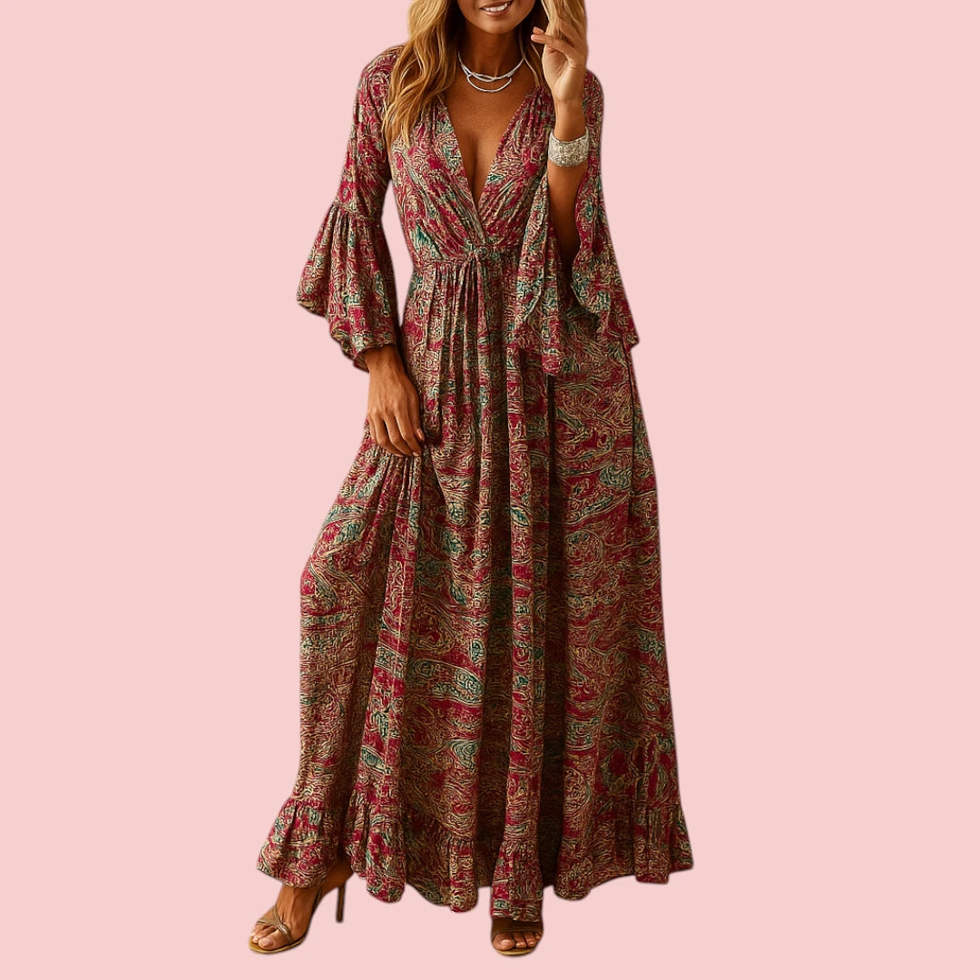 Dames Boho-jurk Lange Jurk Met Stijlvolle Pasvorm En Bohemian Details Voor Festivals En Casual