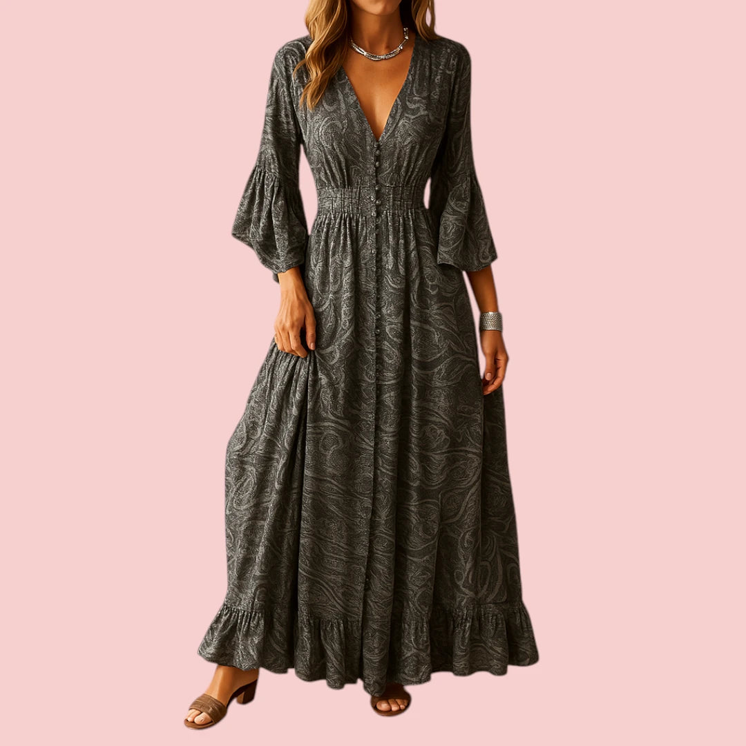 Dames Boho-jurk Lange Jurk Met Stijlvolle Pasvorm En Bohemian Details Voor Festivals En Casual