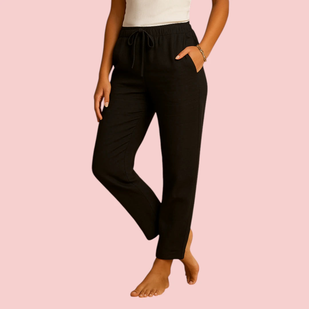 Dames Broek – Van Linnen met Elastische Taille
