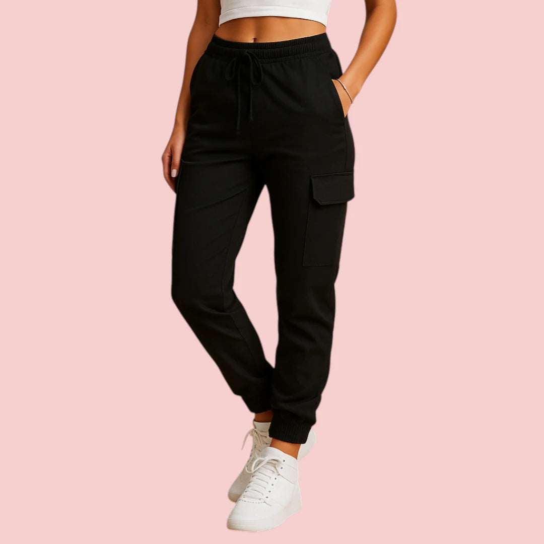 Dames Cargobroek – Aansluitend Model met Hoge Taille