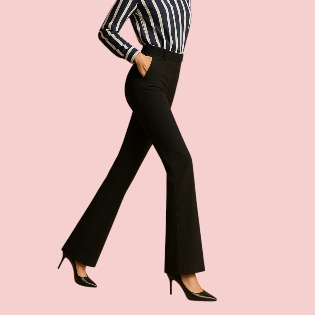 Dames Flared Broek – Hoge Taille met Wijde Pijpen