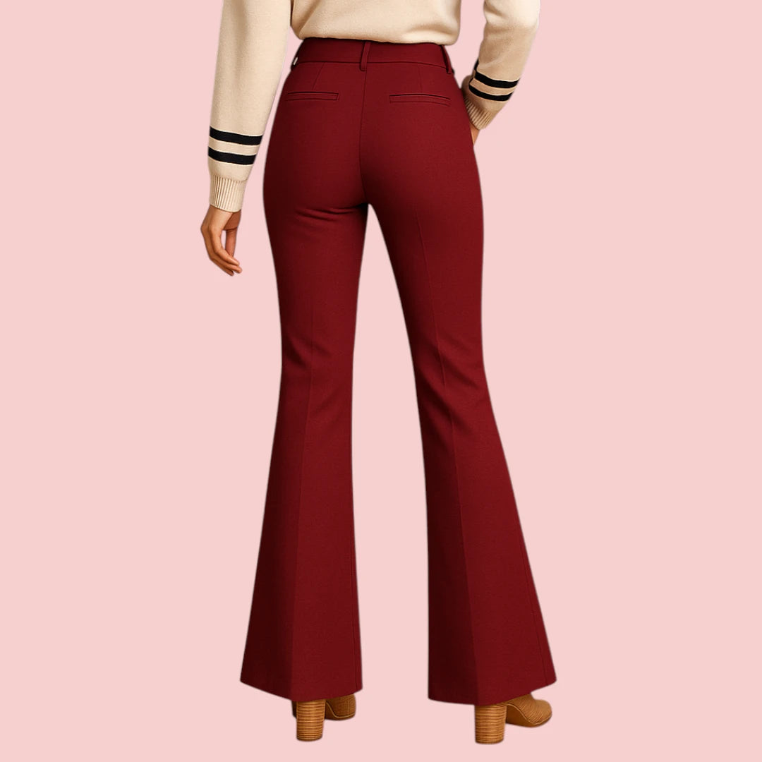 Dames Flared Broek – Hoge Taille met Wijde Pijpen