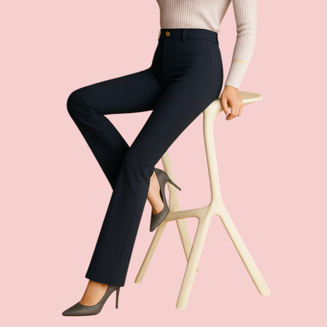 Dames Flared Broek – Hoge Taille met Wijde Pijpen