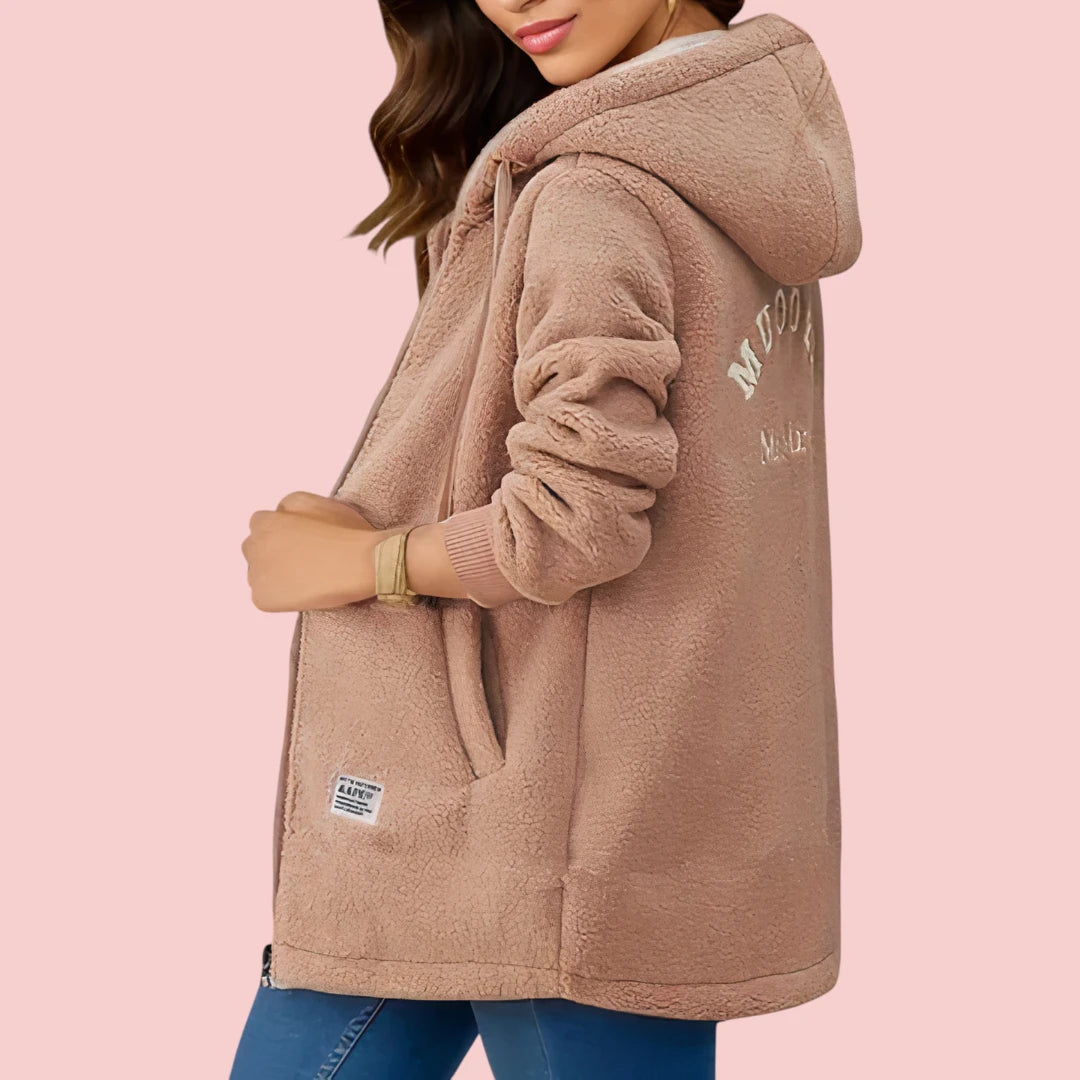 Dames Fleecejack Zacht En Warm Jack Met Capuchon Voor Buiten En Binnen
