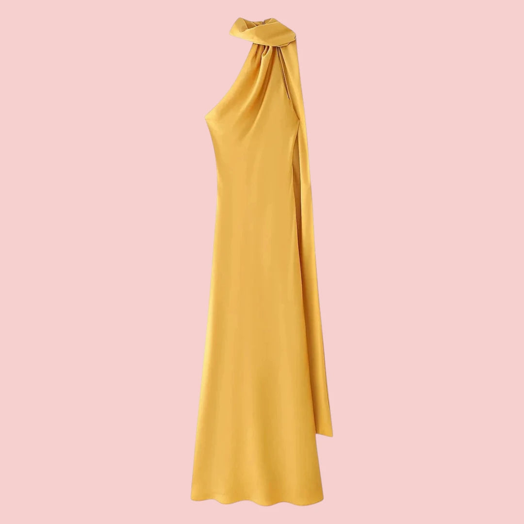 Dames Galajurk – Satijnen Lange Jurk met Open Rug