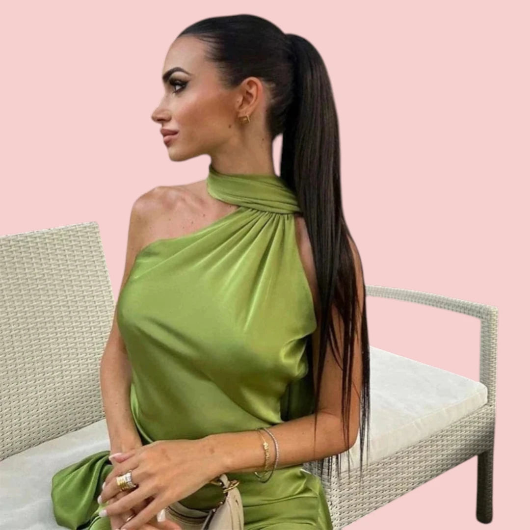 Dames Galajurk – Satijnen Lange Jurk met Open Rug