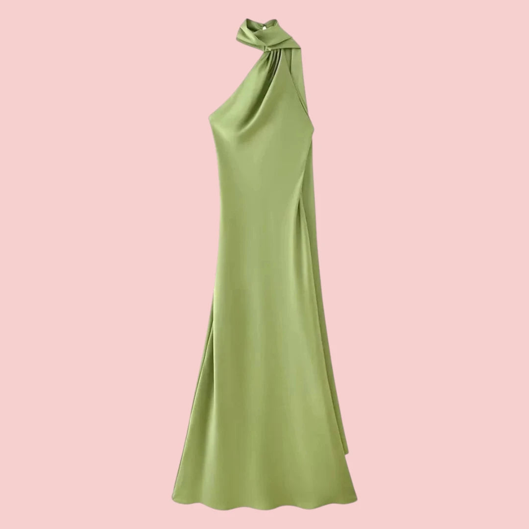 Dames Galajurk – Satijnen Lange Jurk met Open Rug