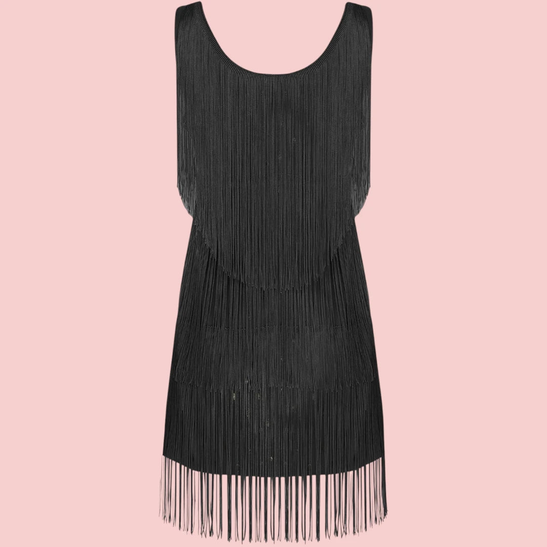 Dames Glitterjurk – V-Hals & Mouwloos