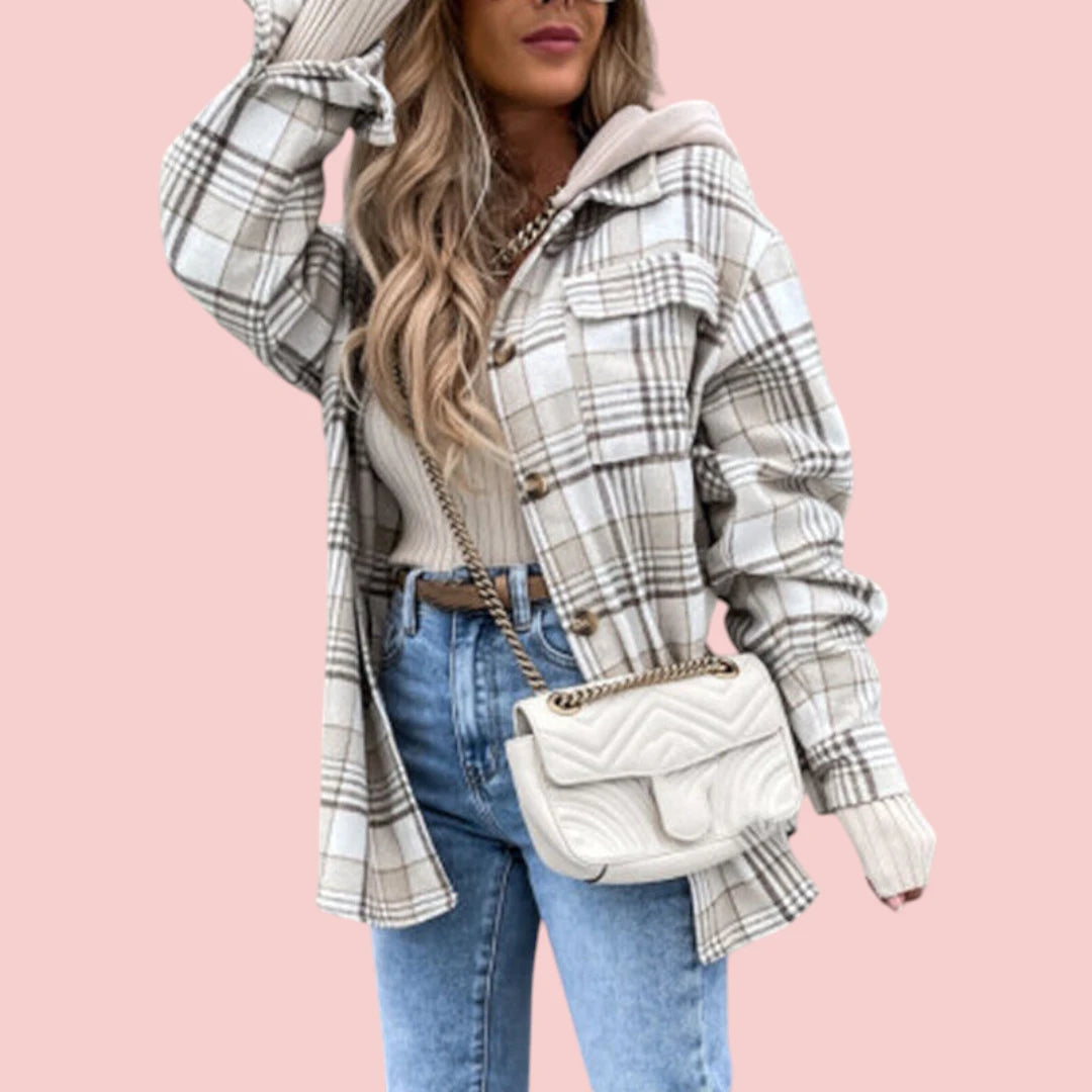 Dames Jas Geruite Stijlvolle Lichtgewicht Jas Voor Koele Zomeravonden En Casual Outfits