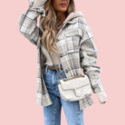 Dames Jas Geruite Stijlvolle Lichtgewicht Jas Voor Koele Zomeravonden En Casual Outfits