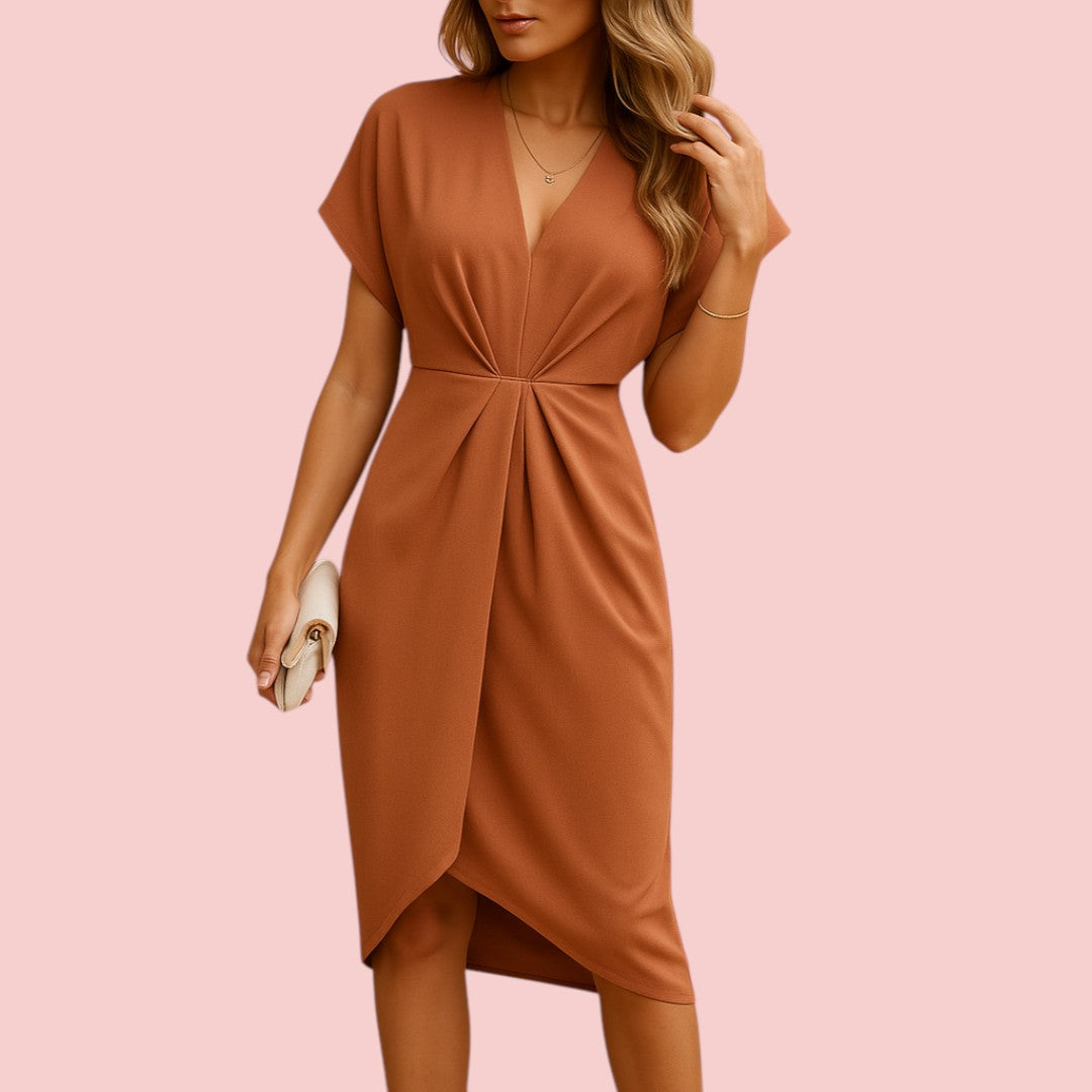 Dames Midi Jurk – Overslag model & Chique Pasvorm