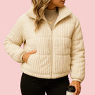 Dames Pufferjas – Lichtgewicht met Getailleerde Pasvorm en Ritssluiting