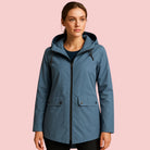 Dames Regenjas – Lange waterafstotende jas met capuchon en ritssluiting voor optimale bescherming