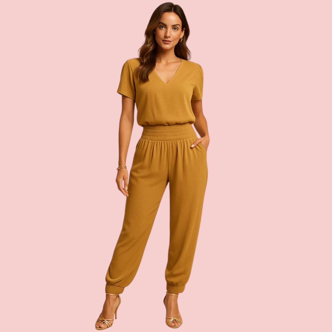 Dames Set – Bloemenprint Top en Elastische Taillebroek