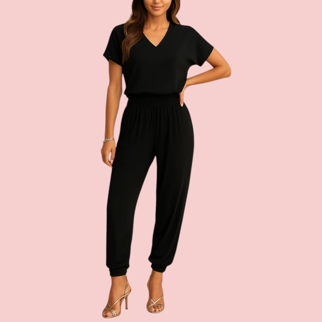 Dames Set – Bloemenprint Top en Elastische Taillebroek