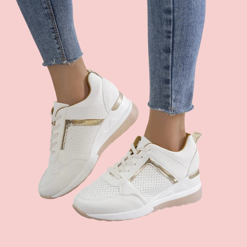 Dames Sneakers – Verhoogde Zool en Ademend Ontwerp voor Comfort tijdens Dagelijks Gebruik