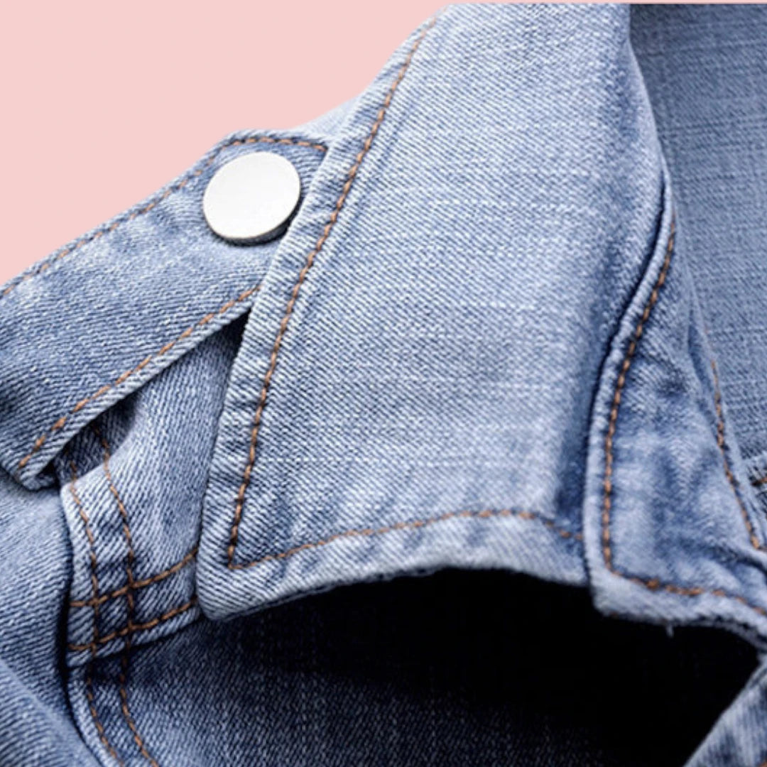 Dames Spijkerjasje Gewassen Denim Lichtgewicht Casual Jas