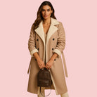 Dames Winterjas – Lange Kasjmier Jas met Klassieke Reverskraag