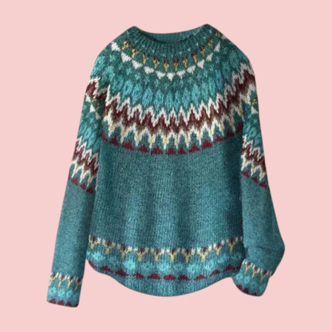 Dames trui Warme wintertrui in Noorse stijl, gebreid en comfortabel voor koude dagen